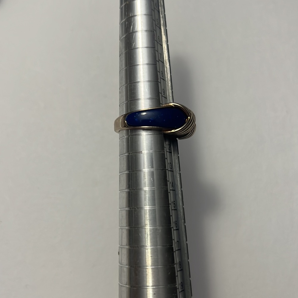 Vintage Avon Faux Lapis Criss Cross Ring Sz 5 - Picture 4 of 6
